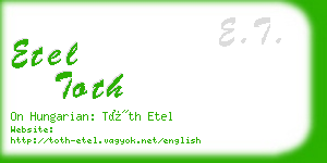 etel toth business card